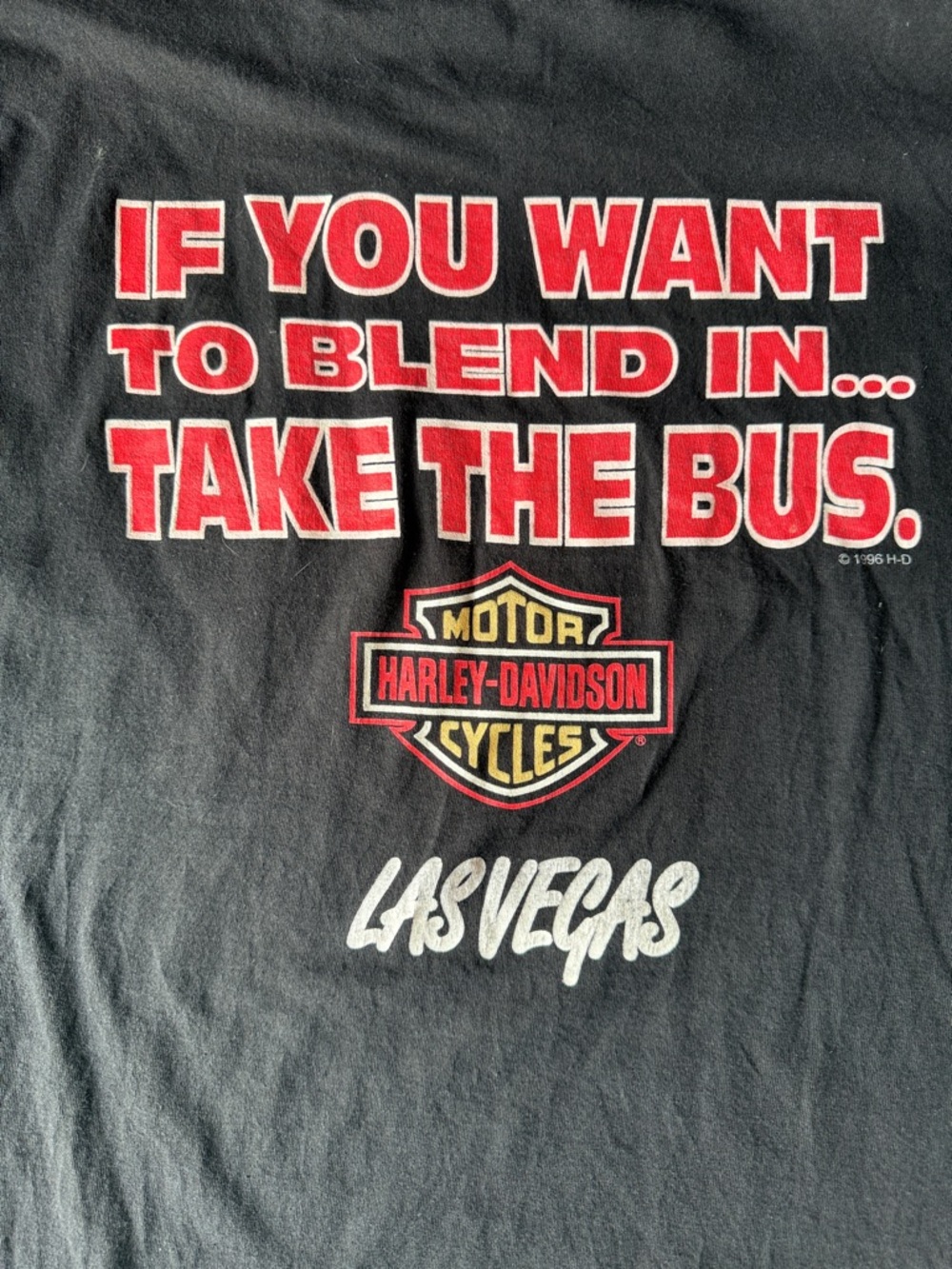 Vintage 90s Harley Davidson Las Vegas Tee Black USA Made Biker Graphic Size L - Picture 8 of 8